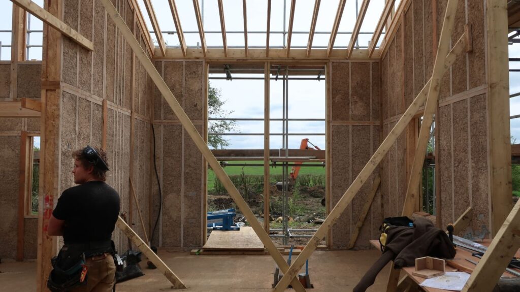 Constructing Flat House, Margent Farm, Cambridgeshire, by Material Cultures.