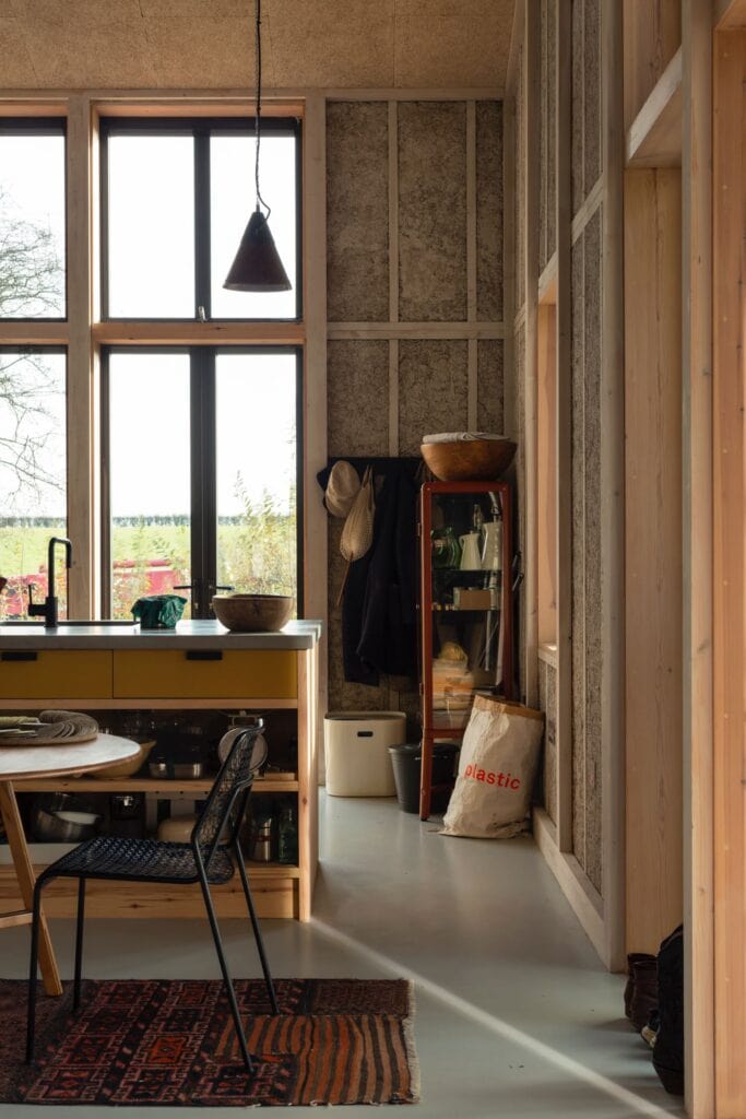 Interior of Flat House, Margent Farm, Cambridgeshire, by Material Cultures.